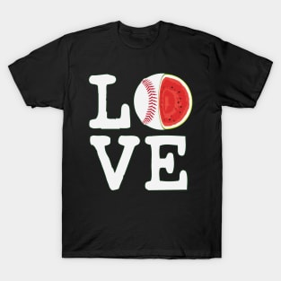 Love Baseball Watermelon T-Shirt